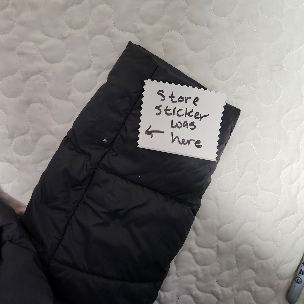 Large 40" Charcoal Gray DOWN FOWL Filled Puffer Jacket w/ Hood Packable Lucky - Picture 9 of 10